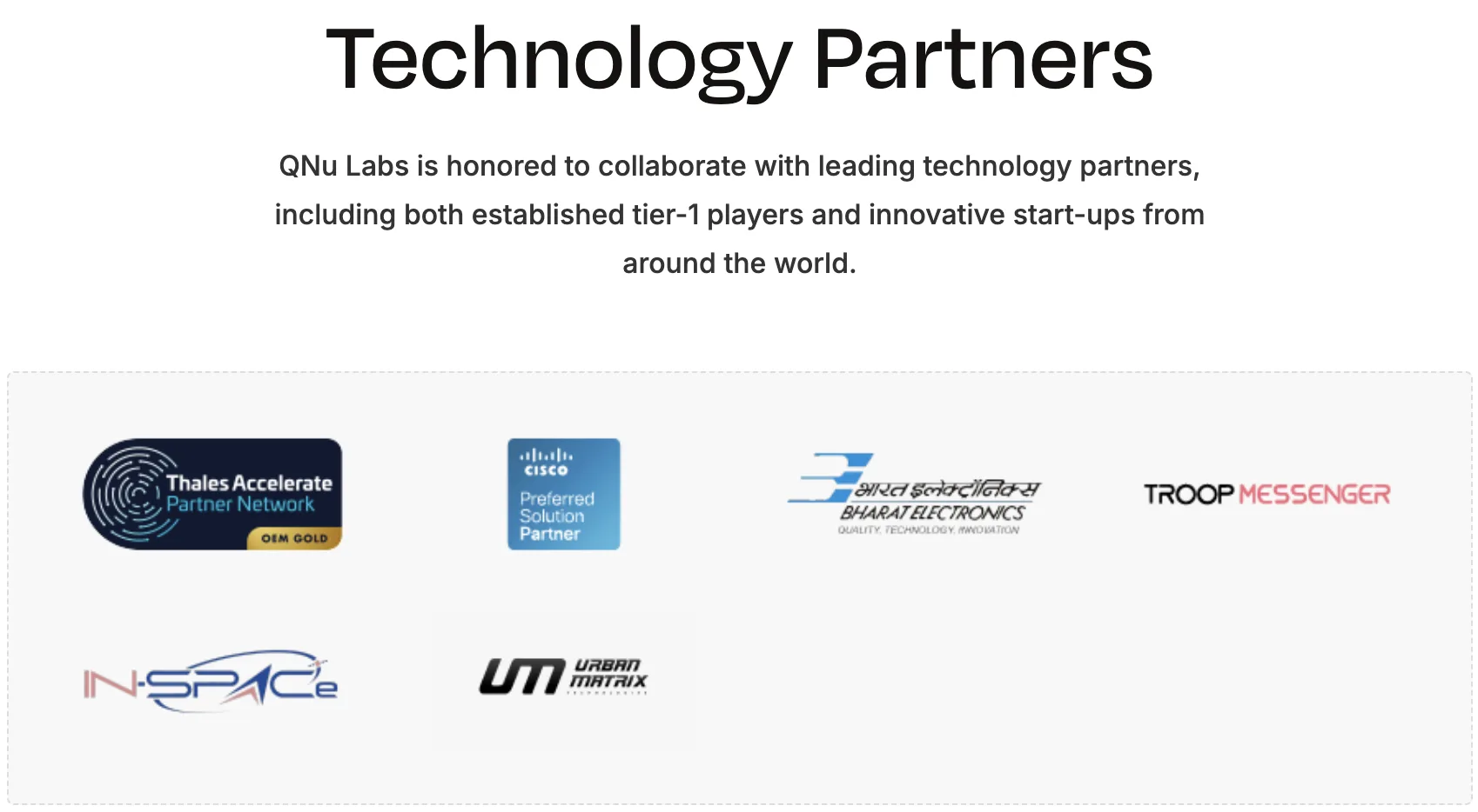 Technology partners logos